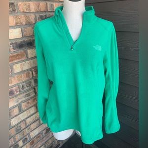 The North Face women’s green 1/4 zip fleece size XL EUC